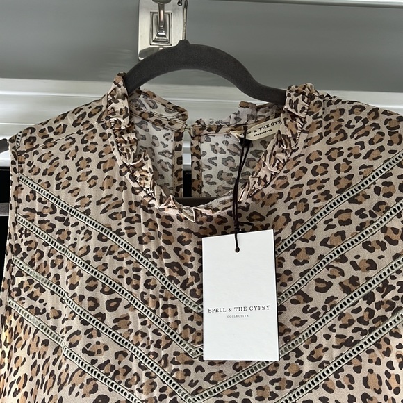 ❤️🐆NWT Spell & The Gypsy Frankie Tunic Sz L Leopard Print~🐆❤️ - Picture 3 of 15